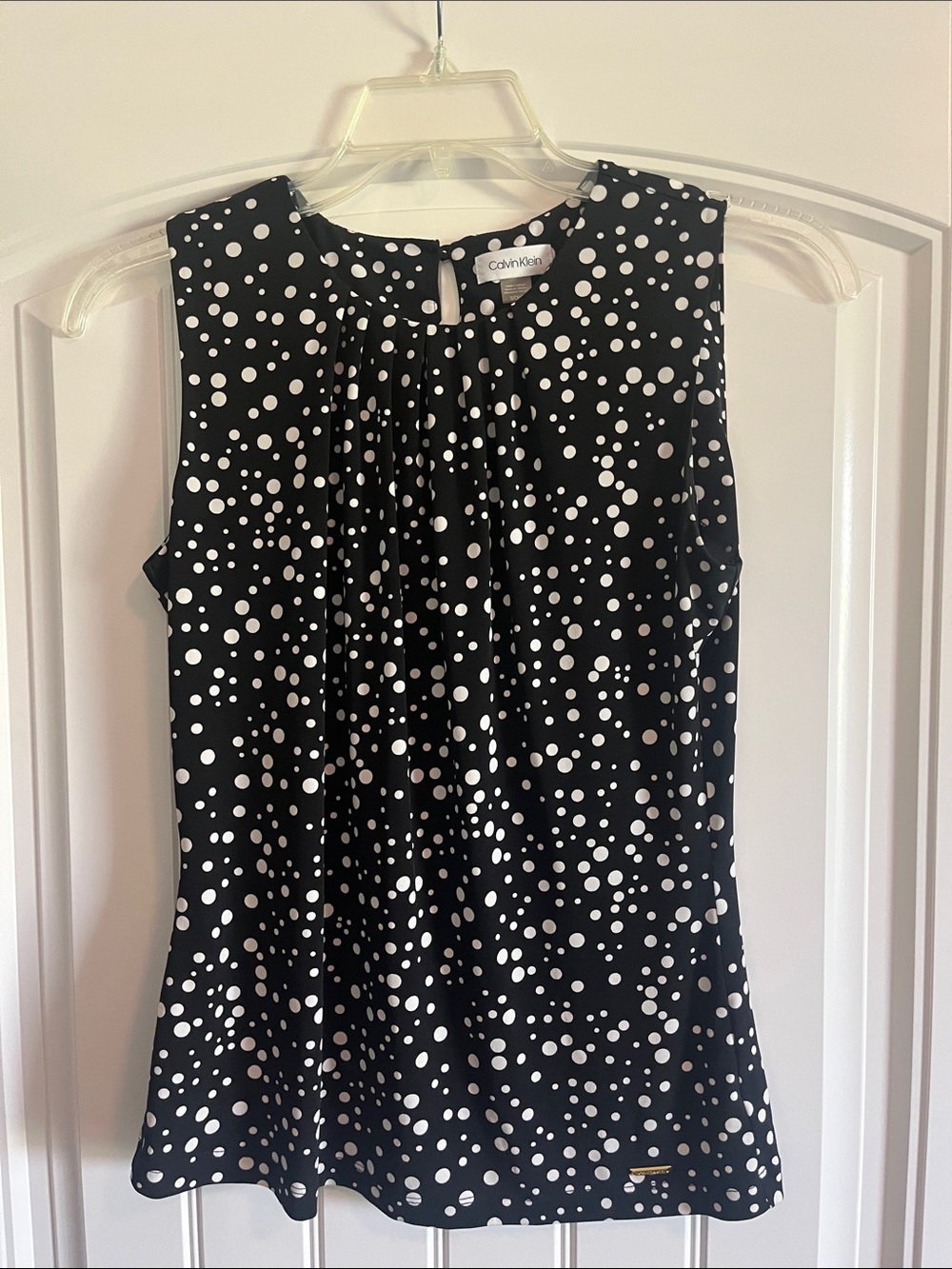 Calvin Klein Black & White Polka Dot Sleeveless Camisole